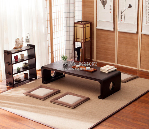 Muebles de madera Vintage japoneses para interiores estilo asiático, mesa baja para café, té, sala de estar, mesa rectangular de 60x40cm, Tatami ► Foto 1/1