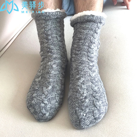 1 par de los hombres medias Calcetines de invierno calcetines zapatillas calcetines adultos, además de terciopelo de otoño moqueta de invierno Calcetines ► Foto 1/6