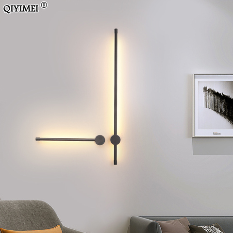 Luces de pared modernas para sala de estar, candelabro LED de mesita de noche, lámpara negra, decoración de iluminación para pasillo, Luminaria AC96V-260V ► Foto 1/6