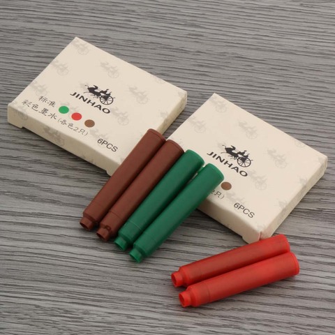 Jinhao-Juego de recarga de cartuchos de tinta para pluma estilográfica, color marrón, 10 Uds. ► Foto 1/6