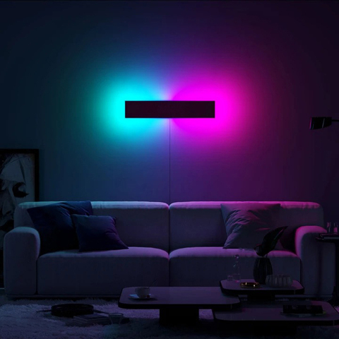 Lámpara LED de pared RGB moderna para decoración del hogar, iluminación colorida para dormitorio, restaurante, sala de estar, comedor interior, accesorios de iluminación ► Foto 1/6