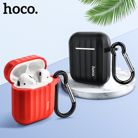 Funda para auriculares HOCO para Apple Airpods funda de silicona suave Protector ultradelgado colorido para la cubierta de las cápsulas de aire + cuerda antipérdida de regalo ► Foto 1/6