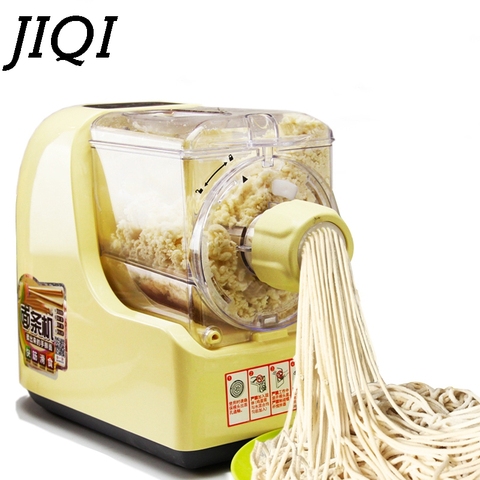 Fabricante de fideos eléctrico JIQI, máquina de prensa de envoltura Dumpling automática, mezclador de masa, cortador de Pasta espagueti para hacer fideos y vegetales ► Foto 1/2