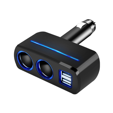 Encendedor de coche Universal de 12-24V, adaptador de corriente de enchufe cargador Dual USB 2.1A/1.0A 80W, cargador divisor ► Foto 1/6