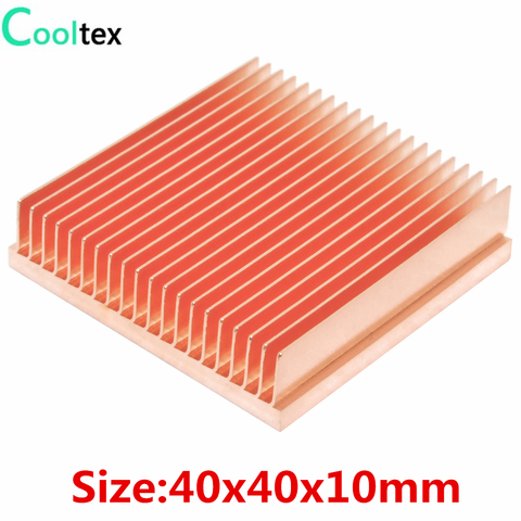 (Oferta especial) disipador térmico de cobre puro 40x40x10mm aleta Skiving DIY disipador de calor radiador para CHIP electrónico LED IC enfriador ► Foto 1/6