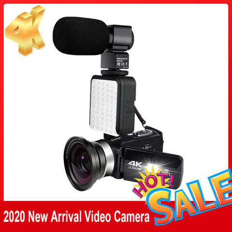 Cámara de vídeo KOMERY 4 K compatible con WIFI y función de disparo nocturno cámara vídeo lapso de tiempo 3,0 pulgadas HD pantalla táctil cámara ► Foto 1/6