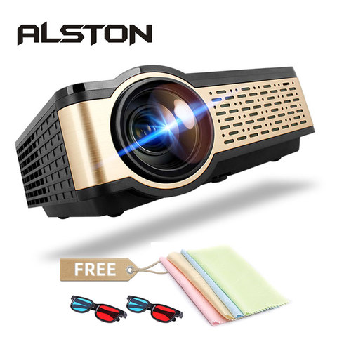 ALSTON W5 proyector HD 4000 lúmenes Android WIFI Bluetooth proyector portátil soporte 1080p compatible con HDMI USB VGA AV con regalo ► Foto 1/6