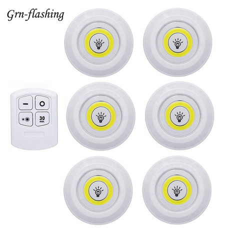 Luz LED para debajo de gabinete COB de 3W con batería regulable y mando a distancia, lámpara de mesa nocturna para pasillo, escalera, cocina, loft ► Foto 1/6