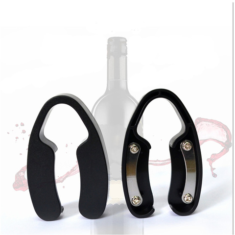 Abridores de botellas de vino delicados, cortador de papel de aluminio, 2 hojas de acero inoxidable, abridor de botellas, guía de ayuda para Bar, utensilios de cocina, accesorios para vino ► Foto 1/6