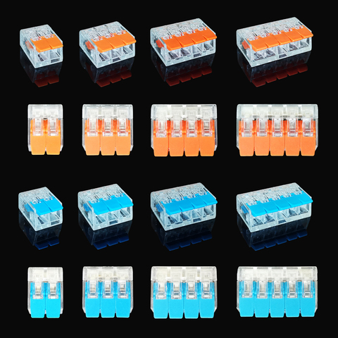 Miniconectores de Cable rápido, Conector de cableado de empalme de resorte de Conductor compacto Universal, bloque de terminales PCT-412 Push-in/413 ► Foto 1/5