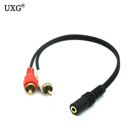 RCA de 3,5mm hembra Conector estéreo de Cable Y enchufe a 2 adaptador macho RCA de Audio 3,5 enchufe auxiliar conector de auriculares Cable de música ► Foto 1/5