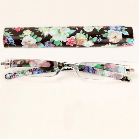 Gafas de lectura de plástico ultraligeras para mujer, anteojos de lectura de colores irrompibles, a la moda, con flores, 1,0, 1,5, 2,0 a 4,0, R008 ► Foto 1/6