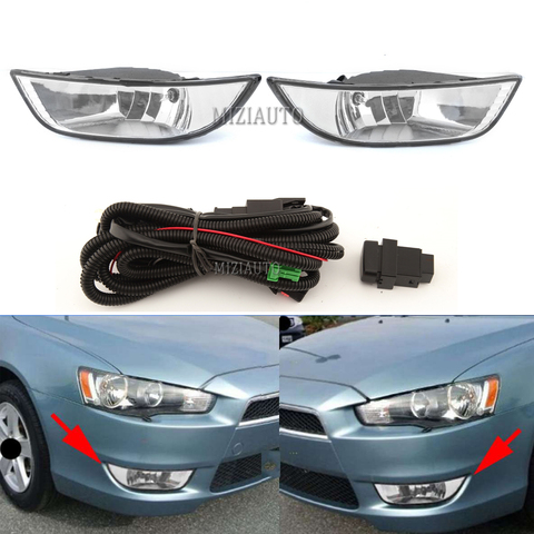 Luces antiniebla de coche de la asamblea para MITSUBISHI Lancer EX 2007-2010 frente luz para parachoques faros halógenos bombilla antiniebla con interruptor ► Foto 1/6