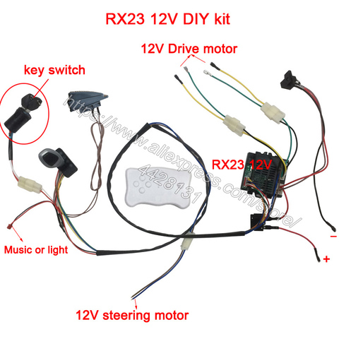 Coche eléctrico para niños DIY modificado, cables y kit de interruptor con 2,4G Bluetooth rc y controlador para bebé coche eléctrico hecho a sí mismo ► Foto 1/6