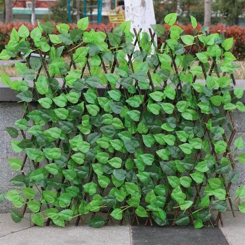 VIP Decoración Para valla de jardín de madera con hoja verde Artificial de extensión retráctil de esgrima para patio decoración del hogar ► Foto 1/6