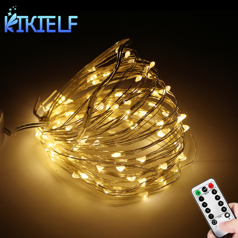 Guirnalda de luces LED de Navidad, luces de hadas con USB/batería, Control remoto, temporizador, decoración del hogar, fiesta de boda, jardín, 200 LED ► Foto 1/6