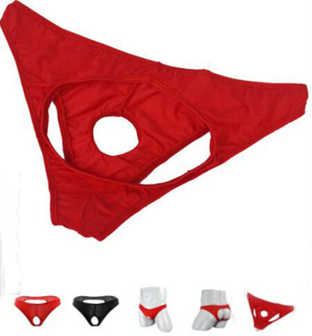 Ropa interior sexy de cintura baja para hombre, bragas transparentes con agujeros para glúteos, ZJH831S ► Foto 1/6
