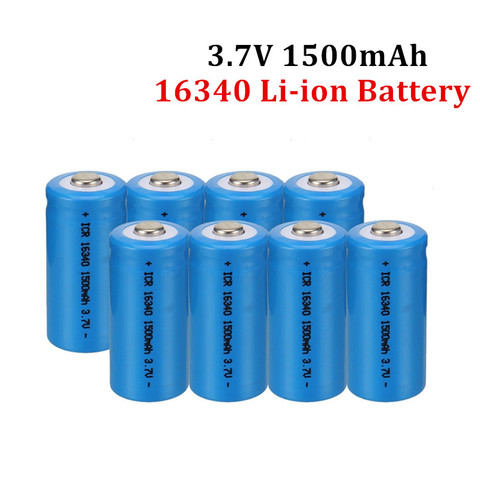 2/4/6/8/10 Uds. 16340 batería 3,7 V 1500mAh pila de ion de litio recargable para CR123A, CR17345, K123A, VL123A, DL123A, 5018LC ► Foto 1/6