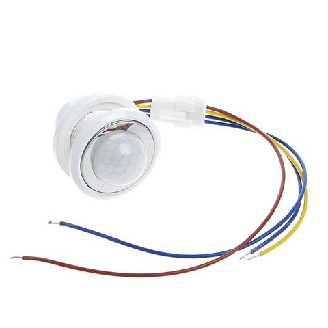 Interruptor Sensor de movimiento infrarrojo Detector PIR LED de 40mm con retardo de tiempo ajustable ► Foto 1/6