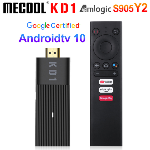 Mecool-Palo de TV KD1, dispositivo con Amlogic S905Y2, Android 10, 2GB, 16GB, compatible con voz certificada por Google, 1080P, 4K, Wifi Dual, BT4.2 ► Foto 1/6