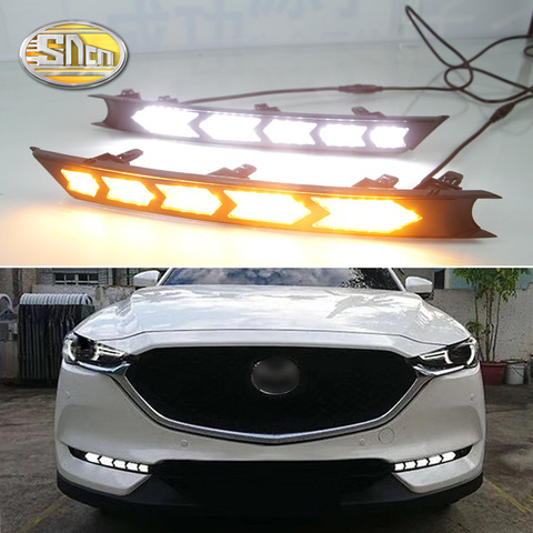 Para Mazda CX-5 CX5 2017 - 2022 dinámico la señal amarilla función resistente al agua coche DRL 12V luz LED de conducción diurna luz de día ► Foto 1/6