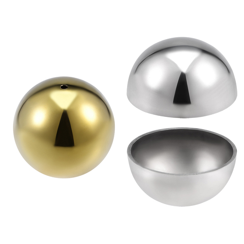 Uxcell-Esferas de bola para barandilla, 2 uds., 32-101mm de diámetro, 304, acero inoxidable, gorro hueco, poste de escalera ► Foto 1/1