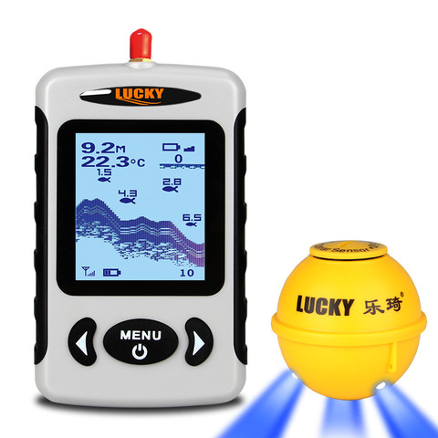 Lucky fishing finder ffw718la-Localizador de peces inalámbrico, Sensor de Sonar remoto, 45M, profundidad de agua, pez de pesca en inglés ► Foto 1/6