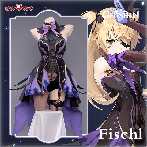 Uwowo-Disfraz de Genshin Impact, disfraz de Fischl, Disfraces de Halloween, uniformes para carnaval, preventa ► Foto 1/5