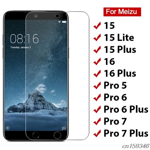 9H HD templado Protector de pantalla de vidrio templado para Meizu Pro 7 6 Plus 5 funda protectora de vidrio en Meizu 16 más 15 Lite película ► Foto 1/6