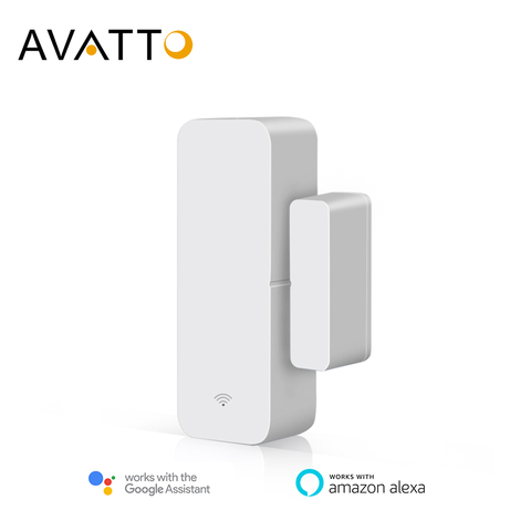 AVATTO Tuya WiFi inteligente Sensor de puerta abierto/cerrado detectores de Smartlife APP Wifi Sensor de ventana de trabajo con Alexa de Google ► Foto 1/6