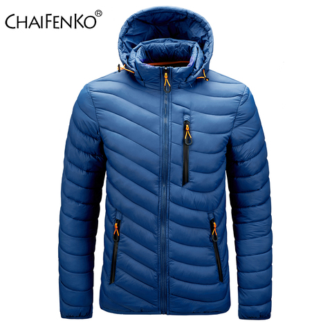 CHAIFENKO-Chaqueta cálida impermeable para hombre, Parkas con capucha gruesa, informal, delgada, a la moda, para invierno y otoño, nueva de 2022 ► Foto 1/6