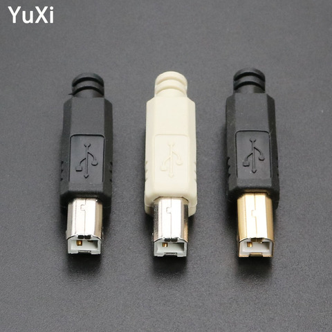 YuXi-conector USB 2,0 tipo B macho, cuatro piezas, DIY, para soldar, impresora, carga trasera, enchufe de puerto USB ► Foto 1/6