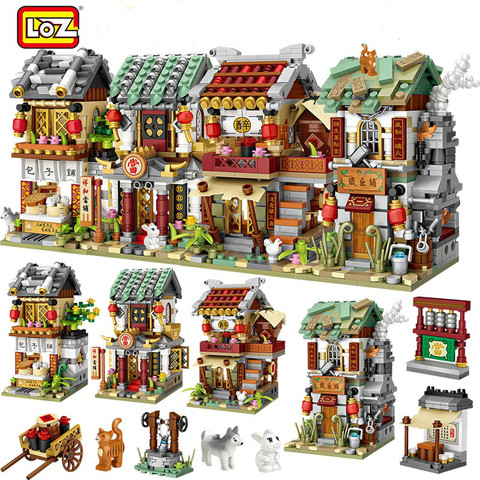 LOZ-Mini bloques de construcción de calle China, arquitectura tradicional China, bloques de modelismo, juguetes educativos para niños, 2266 Uds. ► Foto 1/6