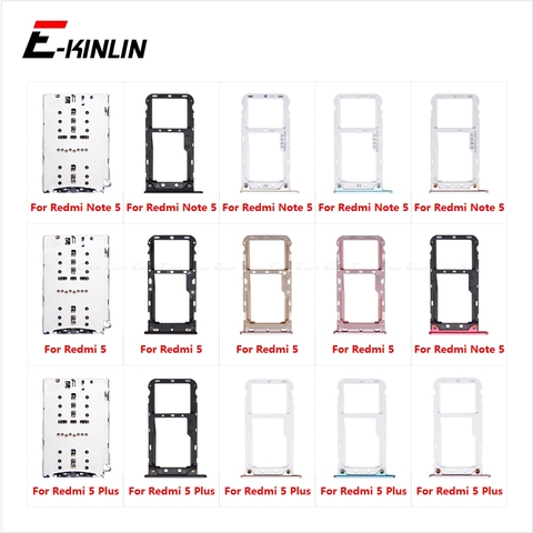 Tarjeta Sim ranura toma bandeja lector titular Conector Micro SD adaptador contenedor para XiaoMi Redmi Note 5 Plus Nota 5 Pro partes ► Foto 1/6