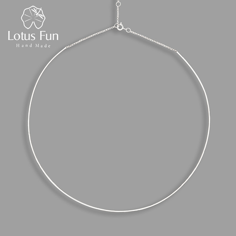 Lotus Fun 18K oro minimalismo genial collar cadena Plata de Ley 925 auténtica fina hecha a mano de la joyería para las mujeres Collier Acessorios ► Foto 1/6