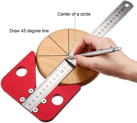 Telémetro central cuadrado de aleación de aluminio, herramienta de medición con regla de marcado ► Foto 1/6