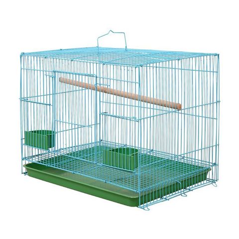 Jaula Rectangular de alambre para pájaros pequeños y canarios, Rekord equipado con palo de pie para pájaros y 2 semicirculares ► Foto 1/6