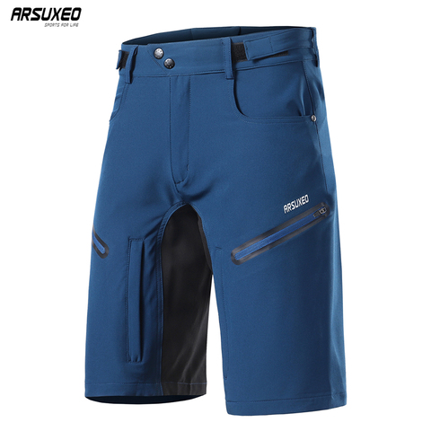 ARSUXEO-pantalones cortos de ciclismo para hombre, pantalones cortos para bicicleta de montaña, corte holgado, para deportes al aire libre, senderismo, descenso, 2022 ► Foto 1/6