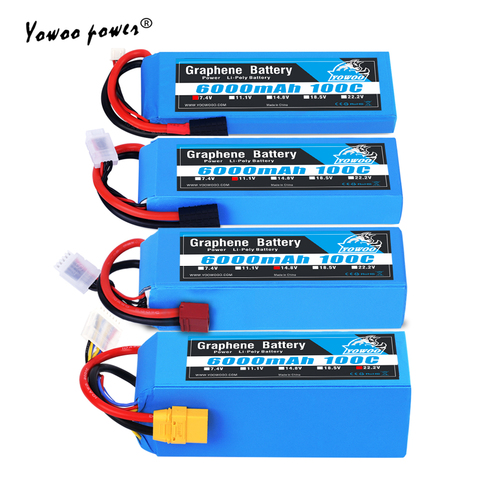 RC grafeno de la batería 6000mah 2S 3S 4S Lipo batería de 22,2 v con XT60 enchufe para Traxxass rc 1/10 1/12 Drone barco avión heli ► Foto 1/6