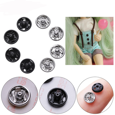 24 Uds botón Mini hebilla DIY para muñecas ropa 5mm hebilla de Metal Invisible Snap 1/6 muñeca vestimenta accesorios de costura ► Foto 1/6