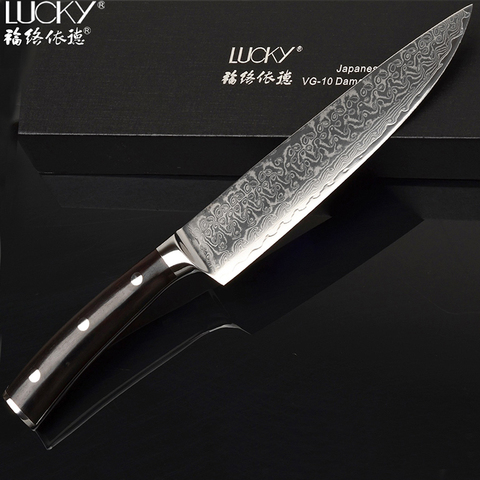 Cuchillo de cocina de Chef Gyuto de 8 pulgadas, rebanador de carne de acero damasco Vg10 japonés, cuchillo para cortar verduras, herramienta de cocina 20 ► Foto 1/6