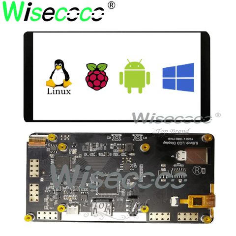 Pantalla táctil de 5,5 pulgadas 1920x1080 con HDMI, placa controladora tipo c para raspberry pi 4, Win 10, caja de juegos, TV box pantalla con Android ► Foto 1/6