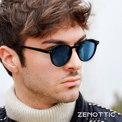 ZENOTTIC-gafas de sol polarizadas Retro para hombre y mujer, anteojos de sol con montura redonda pequeña Vintage, con protección UV400 ► Foto 1/6