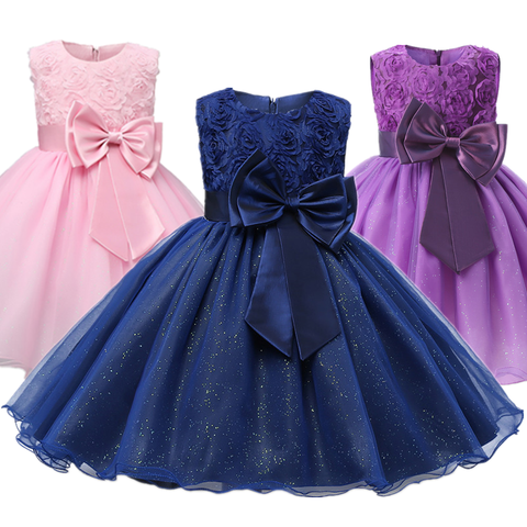 Vestido de princesa de encaje con flores para niñas, elegante vestido de fiesta de cumpleaños y bodas, vestido de desfile para adolescentes, ropa de Navidad para niños ► Foto 1/6