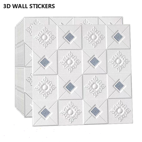 Pegatinas de pared estéreo 3D, pegatinas decorativas de techo autoadhesivas, fondo para sala de estar, dormitorio, TV, papel tapiz impermeable ► Foto 1/6