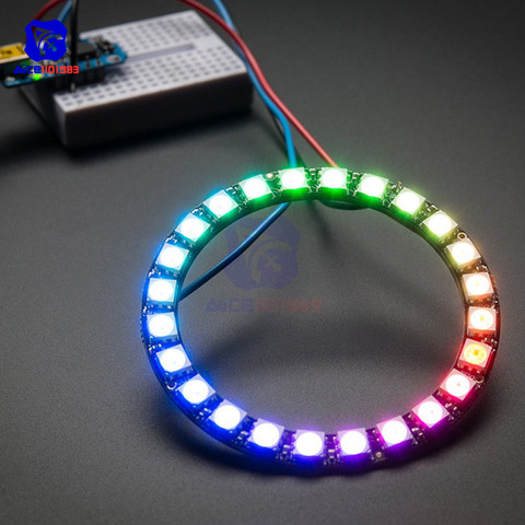 WS2812B Módulo de 24 Bits de 24 X WS2812 5050 RGB LED anillo de luz de la lámpara integrada controladores RGB 24 arduino ► Foto 1/6