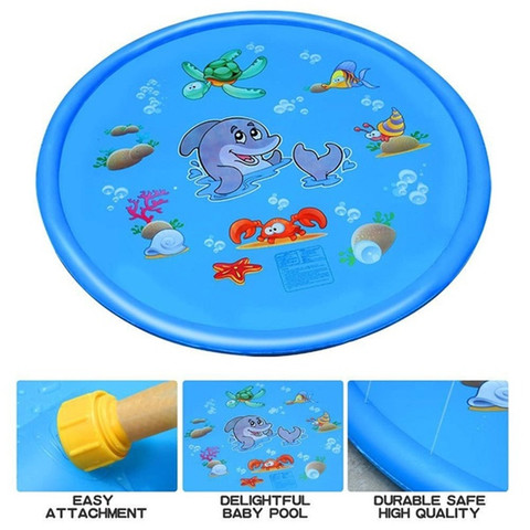 100/150/170cm estera de juego de agua de verano para niños alfombra de juegos de piscina para niños juguete rociador de agua de juguete ► Foto 1/6