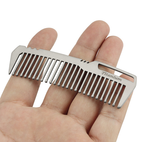 Mini aleación de titanio, peine portátil EDC Super Light Titanium Comb EDC accesorios pequeños al aire libre ► Foto 1/6