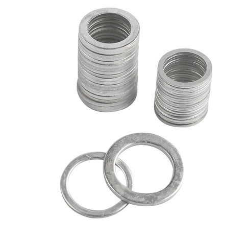 20 piezas 10x14x1mm de aluminio arandelas junta de Metal plana arandela de lavadora de aluminio de anillos de sellado de juntas ► Foto 1/6