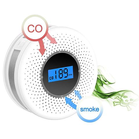 Detector de humo y monóxido de carbono combinado con pantalla, Detector de alarma de CO de humo operado por batería ► Foto 1/6